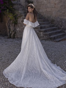 SCENT ruffled sleeves Lace A-line Wedding Dress