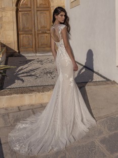 SLAVIA Sequin Embroidered Lace Mermaid Wedding Dress
