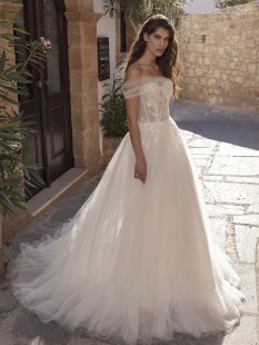 SAMMY Embroidered Tulle and Lace A-Line Wedding Dress