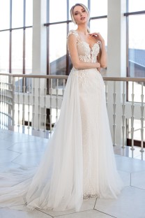 RADA V-Neck Tulle and Lace A-Line Wedding Dress