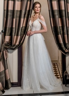 RAISA V-Neck Lace and Tulle A-Line Wedding Dress